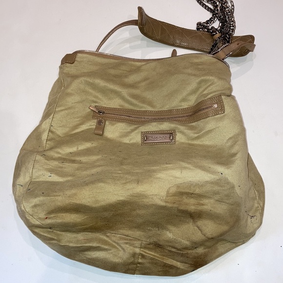 Jimmy Choo Chain Biker Hobo Bag Tan Leather - Picture 9 of 15